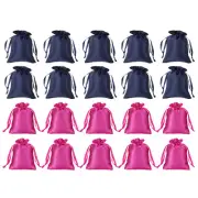 50Pcs 3"x4" Satin Bags Wedding Favor Bags Drawstring Gift Bags Blue Rose Red
