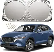 Windshield Sun Shade for Mazda CX5/CX-5 2013-2023 CX3/CX-3 2016-2023 CX30/CX-30 2020-2023 Mazda 3 6 2014-2023 Accessories, Sunshade Shield for Mazda 2 2011-2023, Silver&black (XHR865M00001)
