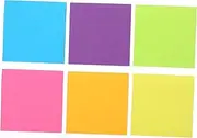 LALAFINA Cute Fluorescent 6pcs 3x3 Inch Adhesive Back Versatile for Office School and Home