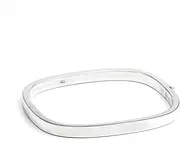 [Silverly] 5.2 mm Square Hinged 925 Solid Silver Bangle - Elegant Square Tube Sterling Silver Bracelet - Mum Auntie Birthday Gifts - Classic Solid Silver Bracelets for Women