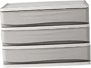 KALLORY Desktop Document Holder Stacking Office Desk Organizer Storage Cabinet Grey File Storage for Office and Home Organization