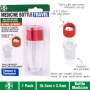 Pill Box Organiser Medicine Organiser Travel Pill Box with Water Bottle 40ml