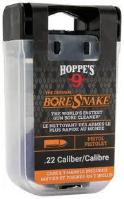 Hoppes Gun Cleaner Boresnake Fit In Backpack Patented Case Design Pull T-handle - .22 Cal Handgun Pistols #hp24000d