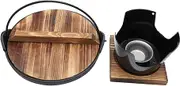 CONGARTENO 1Set Japanese Cast Iron Sukiyaki Hot Pot Non Stick Cooking Utensil for Home Use for and Present Giving and Practical Camping Cookware Kit