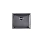 AGUZZO Stainless Steel Kitchen and Laundry Sink - 500mm Single Bowl - Gunmetal Grey - Top/Under Mount