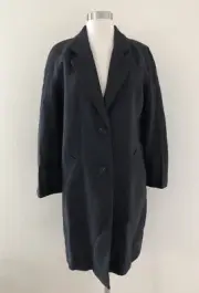 NEW ZARA WOMENS LINEN BLEND COAT JACKET SMALL Dark Grey Almost Black