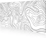 DAWNTREES White Desk Mat,90x40cm,Gaming Mouse Pad,Topographic Desk Pad Black and White Mouse Mat for Keyboard with Anti-Slip Rubber Base(90x40cm, White Topographic)