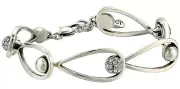 NWT Brighton CHARA ELLIPSE Silver Crystal Link Bracelet MSRP $78