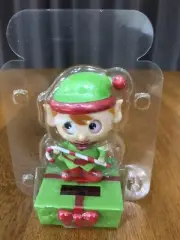 Solar Power Christmas Elf With Candy Cane Toy For Home Car Great Gift! NIP