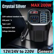 Large Capacity Car Power Inverter 12V24V24V to 220V with 4 USB Ports Charger