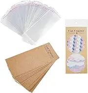 Car Coaster Packaging for Selling - 100 Sets Self-Sealing Bags, Sublimation Coasters Display Cards, Blank Part Card - Brown