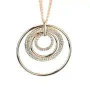 Kohl's Metal Necklace Long Copper-tone with Mod Crystal Pendant