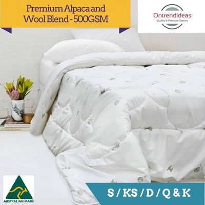 Premium Alpaca and Wool Quilt - Doona | 500GSM Winter Warmth | Aus Made