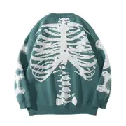 Nevenka Mens Oversized Sweater Crewneck Long Sleeve Cable Knit Pullover-Blue
