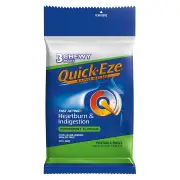 Quick-Eze Rapid Relief Chewy Peppermint Antacid Tab Multi Pack 3 X 8