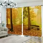 Romantic Woods At Dusk 3D Blockout Photo Print Curtain Fabric Curtains Window