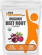 BulkSupplements.com Organic Beet Root Powder - Superfood Supplement, Beet Root Supplements - Vegan & Gluten Free, 3.5g per Serving, 1kg (Pack of 5) (11 lbs)