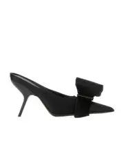 Salvatore Ferragamo Pointed-Toe Bow-Detailed Mules US6.5 Black
