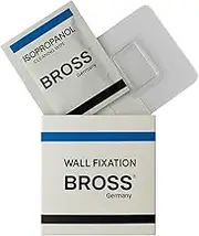 BROSS® Slim - Replacement Wall Mount Pack for Premium Silicone Toilet Brush - Set of Adhesive Pad (Adhesive Hook) and Isopropanol Cleaning Cloth
