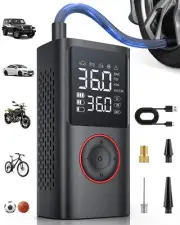 Powools Tire Inflator Portable Air Compressor 150 PSI Cordless Mini Bike Tire...