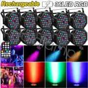 36LED RGBW Par Light Stage Lighting Wireless Remote Party Disco Battery DMX RGB