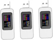ULTECHNOVO 3pcs USB Multimeter: Voltage & Current Tester, Battery Tester, USB Power Meter, White