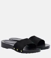 [Gianvito Rossi] Gianvito Rossi Riviera suede slides AU 7 black