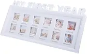 ibasenice 12 Month Baby Photo Frame Newborn Growth Record Elegant Keepsake Photo Holder