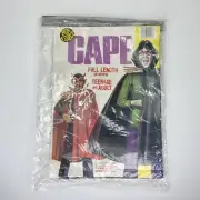 Vintage 1960-70s Ben Cooper Adult Vampire Cape Black New Old Stock