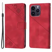 Leather Shell for iPhone 14 Pro Max Skin Touch Stand Wallet Shock-absorbing Case