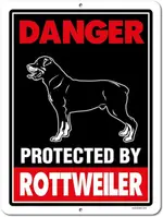 羅威納犬保護危險小心狗警告金屬錫標誌