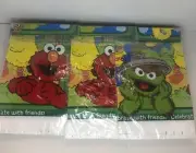 Vintage Sesame Street Small Plastic Table Clothes 42.5” x 69”. Lot Of 3