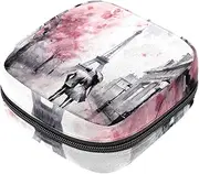 Period Bag,Sanitary Napkin Storage Bag,Cherry Blossoms Street Paris,Tampon Bag for Purse