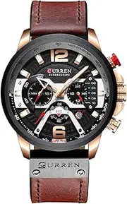 CURREN Watches Men,Sports Waterproof Stainless Steel Quartz Wrist Watch for Men and Boys