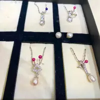 在飛比找蝦皮購物優惠-日本專櫃Kimiko 銀項鍊 珍珠耳環組