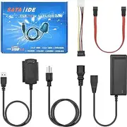 ZHTH SATA/PATA/IDE Drive to USB 2.0 Adapter Converter Cable for Hard Disk HDD SSD 2.5" 3.5" with External AC Power Supply