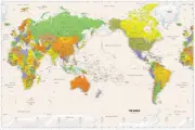 100x70cm Map of The World Wall Chart Home Office Mural Print Poster Decoration