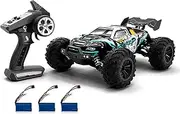 RC Car 2.4Ghz 70KM/H High 1/16 Off Road RC Trucks Brus Light 4 Vehicle Racing Car s for Adults 3 Battery Green Green-3 Battery