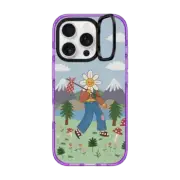 iPhone 16 Pro Impact Ring Stand Case MagSafe Compatible frolicking flower
