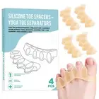 4 Pcs Silicone Toe Spacers – Yoga Toe Separators for Toe Straightening & Rela...