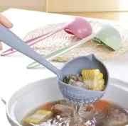2-in-1 Wheat Straw Kitchen Soup Spoon & Colander Strainer -BLUE-