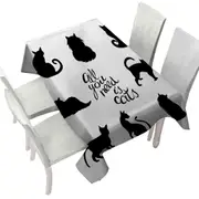 Black and White All You Need is Cats Tablecloth