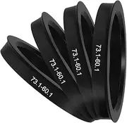 Gatuida 4pcs Hub Ring Wheel Hub Modification Replacement Accessories Car Parts Wheel Centering Rings Tire Hub Centric Rings Car Hub Centric Rings Replacement Hub Bore Rings Black Plastic