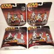 4 Clone Trooper 3 Packs Star Wars Figures Red Green Blue White Revenge Sith ROTS