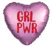 GRL PWR Satin Luxe Infused Heart Shape 17" Foil Balloon (Non-Packaged)