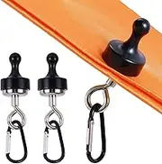 Magnetic Hooks for Canopy, Magnet Clip Hanger with Carabiner for Camping, Heavy Duty Earth Magnets, Cruise Hanging, Multifunctional Tent Canopy, Suitable Tents Swivel Snap (Small)
