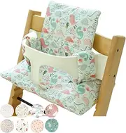 Gembebe Waterproof & Compatible Stokke Tripp Trapp Cushion Set - Easy to Clean Stokke Tripp Trapp Newborn Set - 100% Cotton Stokke Tripp Trapp High Chair Cushion Set (Dino Friends / 49.5 Counts)