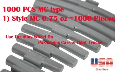 1000 Pcs CLIP-ON WHEEL WEIGHT BALANCE 0.75 oz MC Style for Alloy Wheel
