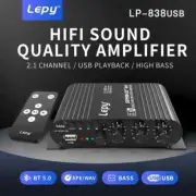 Bluetooth 5.0 Subwoofer Amplifier HIFI 2.1 Ch Home Amplifiers USB Drive Lossless