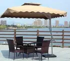 Varossa 3.5m Large Cantilever Square Outdoor Sun Pool Umbrella (Beige / Tan)